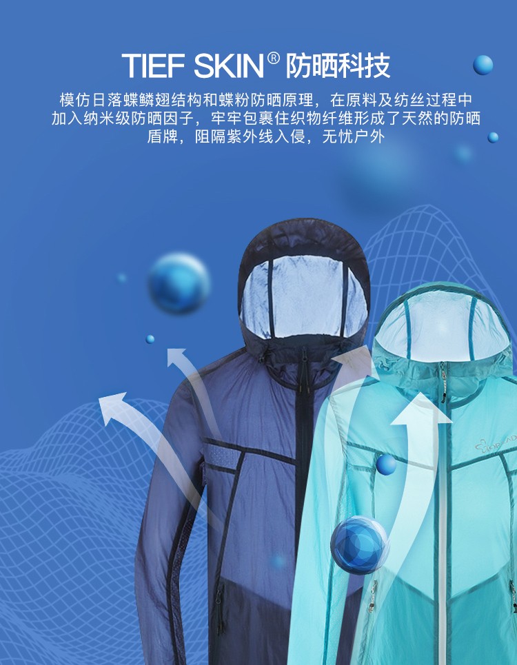探路者 21新款 UFP 40+防晒 男轻薄透气皮肤风衣 图3
