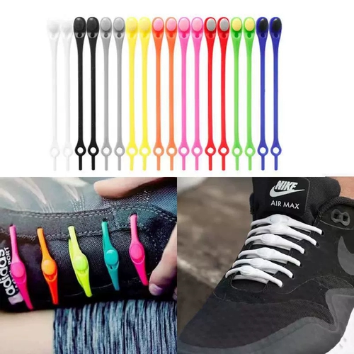 Белая обувь, эластичные силиконовые детские черные спортивные фиксаторы для шнурков подходит для мужчин и женщин