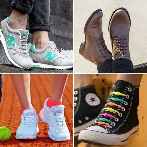 Белая обувь, эластичные силиконовые детские черные спортивные фиксаторы для шнурков подходит для мужчин и женщин