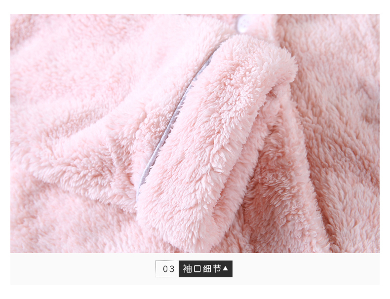 Màu xanh lá cây mùa thu và mùa đông mới san hô nhung nhung đồ ngủ nữ dài tay trùm đầu áo len thỏ flannel dịch vụ nhà bộ pijama