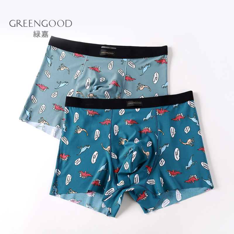 Lujia Summer Ice Silk Underwear Men's Cartoon Boxer Pants Youth Thin Section Breathable Trendy Square Pants Single Pack