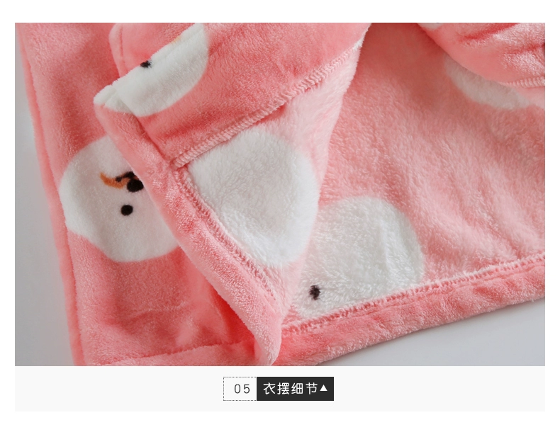 Màu xanh lá cây Jiaqiu mùa đông cặp đôi mới đồ ngủ phụ nữ flannel dài tay áo len nam san hô lông cừu ấm áp dịch vụ nhà phù hợp