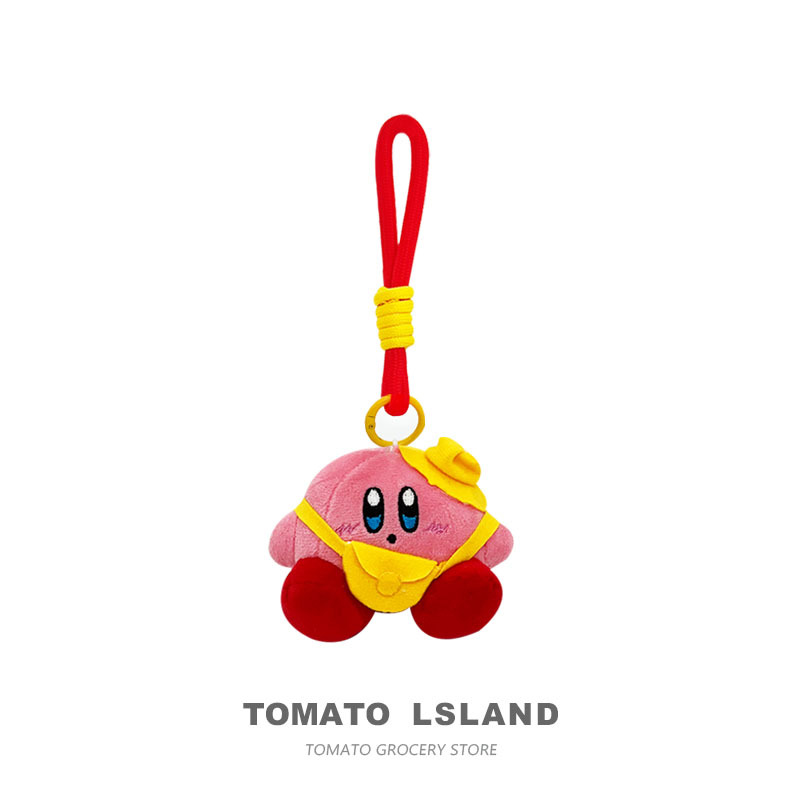 Tomato Cute Outing Kirby Girl Heart Plush Doll Pendant Bag Car Keychain Gift for Couples
