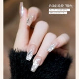 Японская кремовая окрашенная масляная краска для маникюра, блестки для ногтей, платиновый серебряный лак для ногтей со шнуром