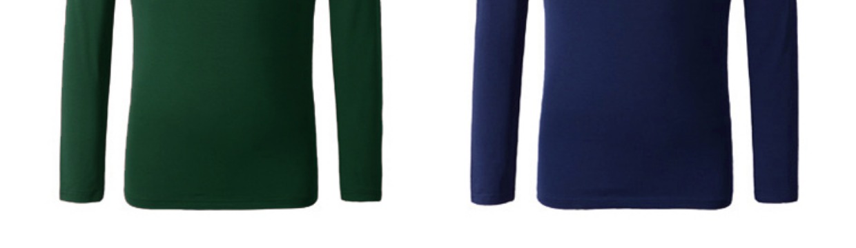 Mùa thu và mùa đông phương thức cotton nửa cao cổ áo thun dài tay nam size lớn mỏng co giãn đáy áo sơ mi nam cao cổ áo phông rộng nam