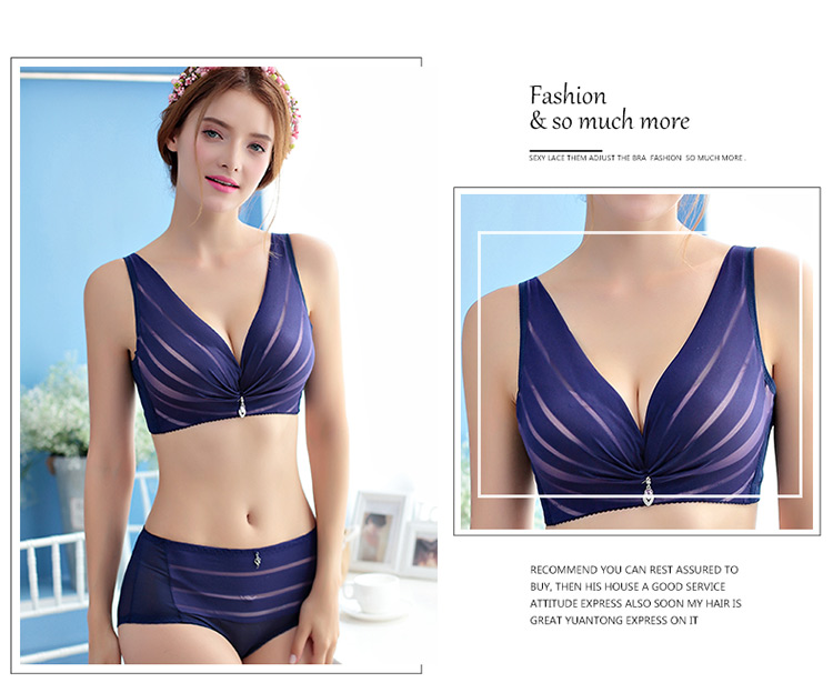 Lớn vú chất béo mm vest đồ lót ladies full cup phần mỏng kích thước lớn bốn hàng khóa không có vòng thép tập hợp áo ngực bộ