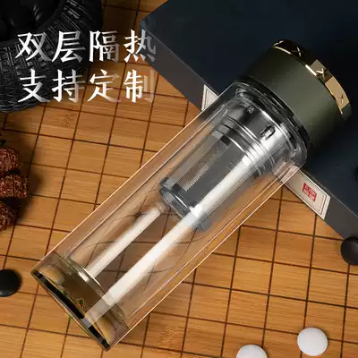 New high temperature resistant High Borosilicate double glass custom logo business gift box high-grade crystal cup