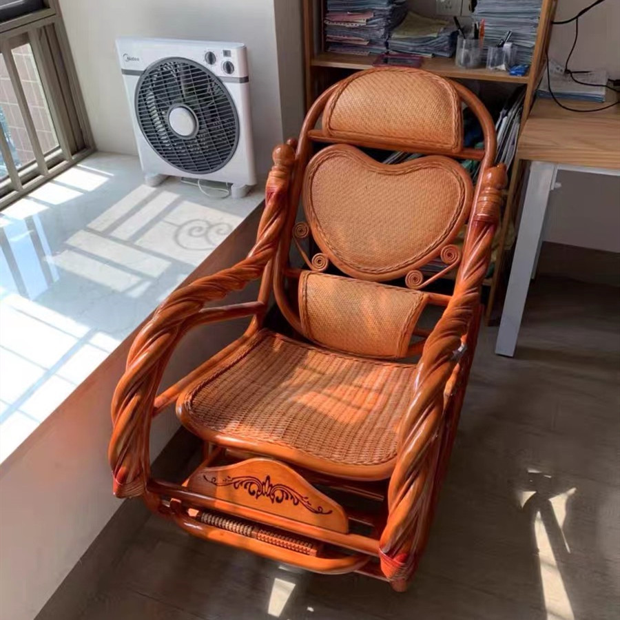 Rocking chair balcony natural vine plant weaving old nap chair household leisure old lounge chair