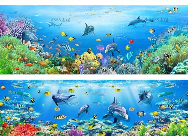 tivi sony 55x8500g Thế giới dưới nước Mẫu vật liệu HD TV Nền tường Thư viện ảnh 3d Âm thanh nổi Bức tranh tường Hoàn chỉnh Thế giới biển - TV sony 49 inch
