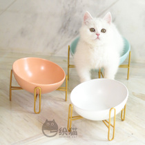 A kitten Nordic minimalist High foot ceramic Cat Bowl protect the cervical cat Cat Food Basin Dog Bowl water Bowl Pet Supplies