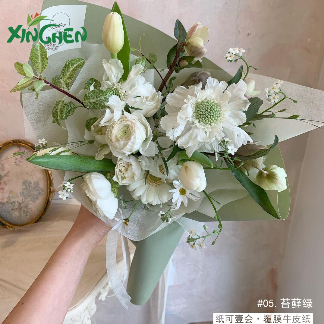 2021 Xinchen kraft paper flower packaging gift outer wrapping paper waterproof and anti-wrinkle film bouquet packaging material