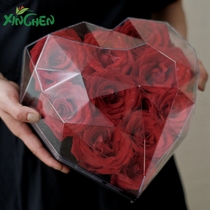 Crystal loving plastic solid transparent floral box floral flower arrangement hand holding gift box Hintchen materials 520 new