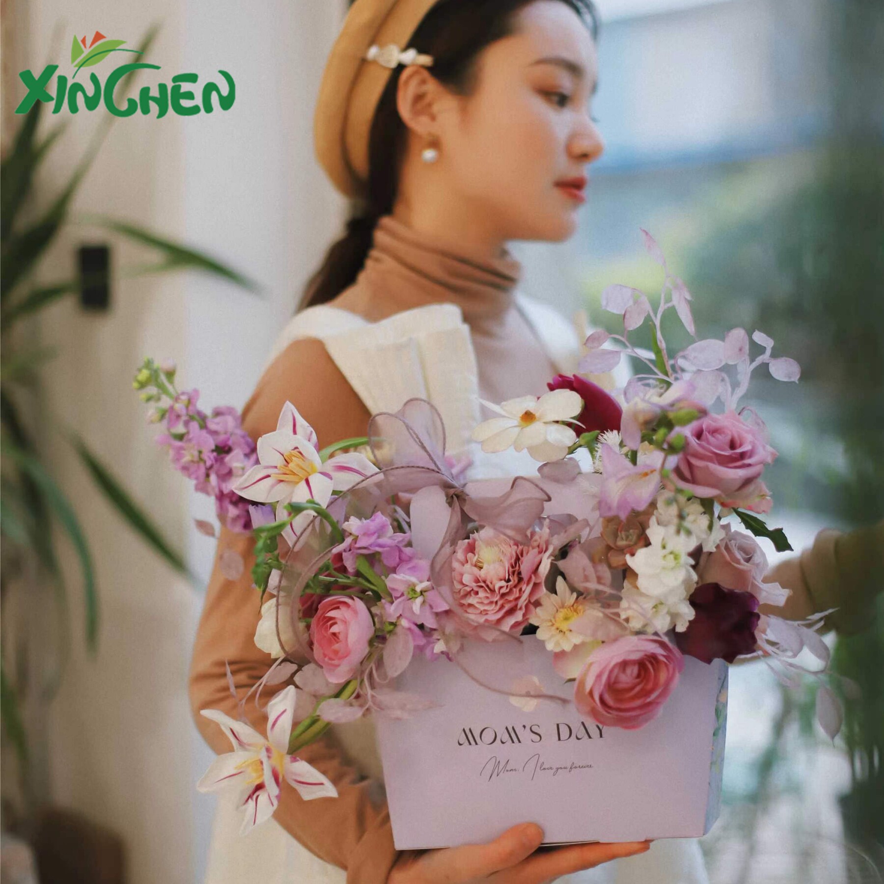 Goddess Festival Women's Day Mother's Day Hand-folded Kraft Flowers Flower Arrangements Small Flower Boxes Gift Boxes 5 Packs
