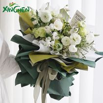 Hinchen Capital New Grey Plate Paper Bicolor Thickened Kraft Paper Sweet Drum Paper Flowers Packaging Gift Wrapping Paper