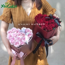 Small Tycoon Square Athenas Loving Rotation Double Layer Flower Case Bicolor Surprise Box Bridal Bridal Companion Gift Packaging