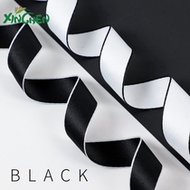 Minimalist style black and white fashion texture silk ribbon with flowers bouquet of flowers bouquet box packing satin with bow tie