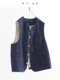Early Autumn Vest Sold 5,000 Pieces Denim Blue Vest Women's Linen Small Vest Casual Vest Jacket Vest
