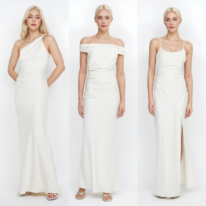 White Satin Bridesmaid Dress, Stunning and Slimming, Can Be Worn Casually, High-End Niche Bridesmaid Dress, Sister Dress, Bridesmaid Group