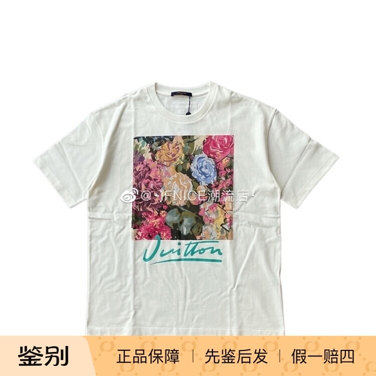 Louis Vuitton Lv 22Fw Floral Print Signature Short-Sleeved T-Shirt 1Aagwo