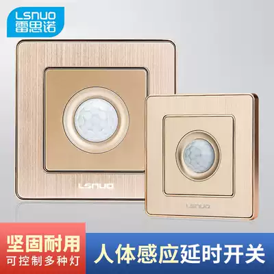 Human body sensor switch smart photosensitive adjustable corridor led light energy-saving lamp 86 type Time delay infrared switch