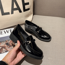 2022 Spring New Small Leather Shoes Womens British College Style Retro with Skirts Thick-soled Loafer Shoes