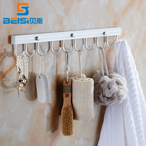 Bathroom clothes hook space aluminum door rear coat hook toilet coat rack wall hanging bedroom creative wall free of holes
