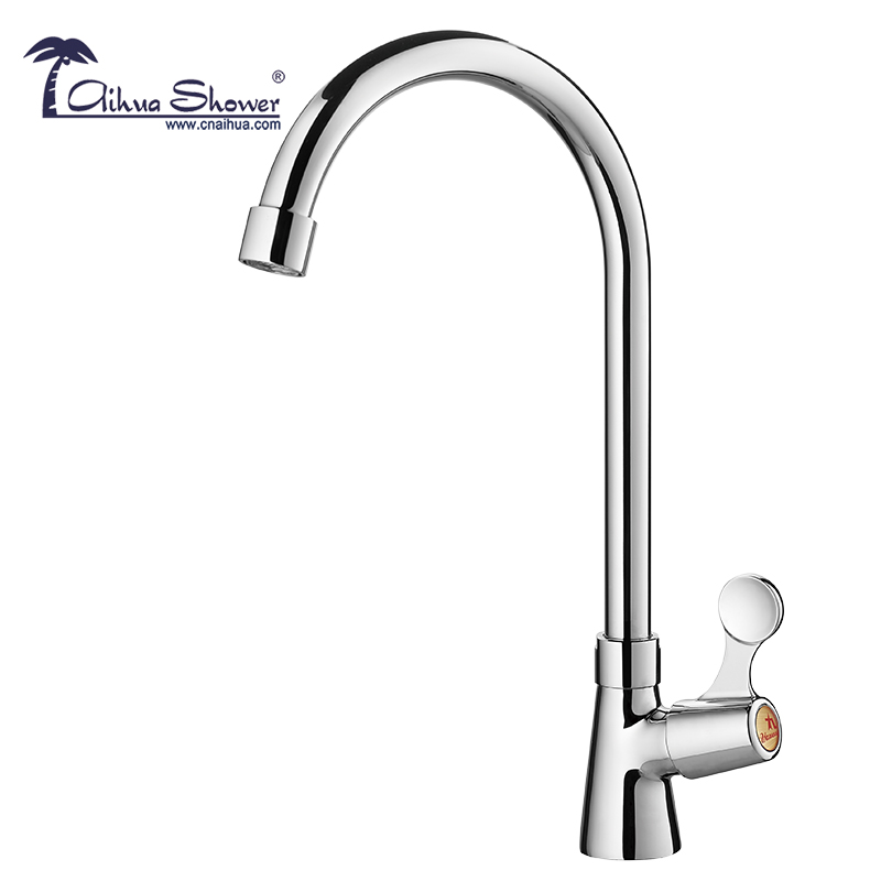 Aihua kitchen faucet wash basin 4 points full copper vertical faucet vertical installation universal ceramic core single hole single cold 413