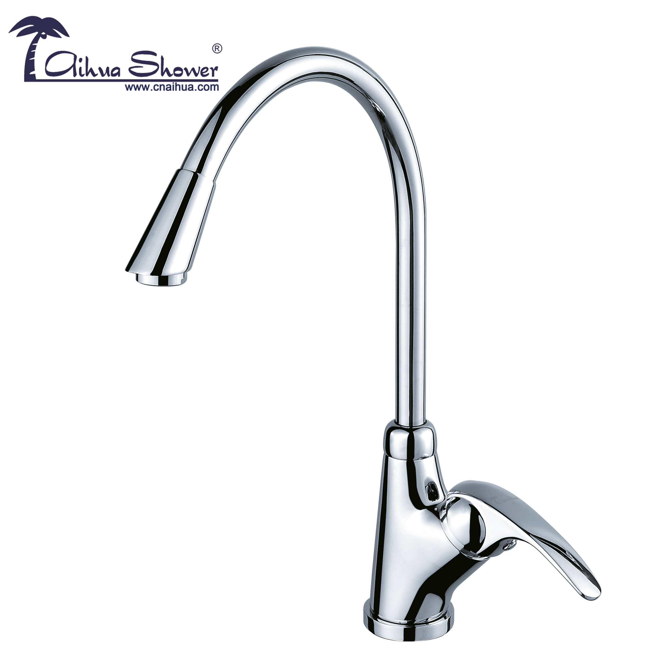 Aihua Whole Copper Kitchen Washing Basin Cold and Hot Tap Single Hole Universal Ceramic Heart Swing AH 321