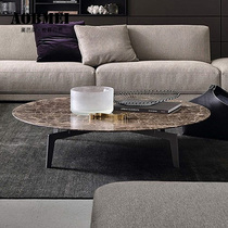 Nordic marble tea few small household titanium gold stainless steel creative living room of modern minimal rectangular edge