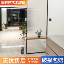 Water ripple oil painting glass partition entry entrance living room bathroom half wall stone pattern water cube screen customization