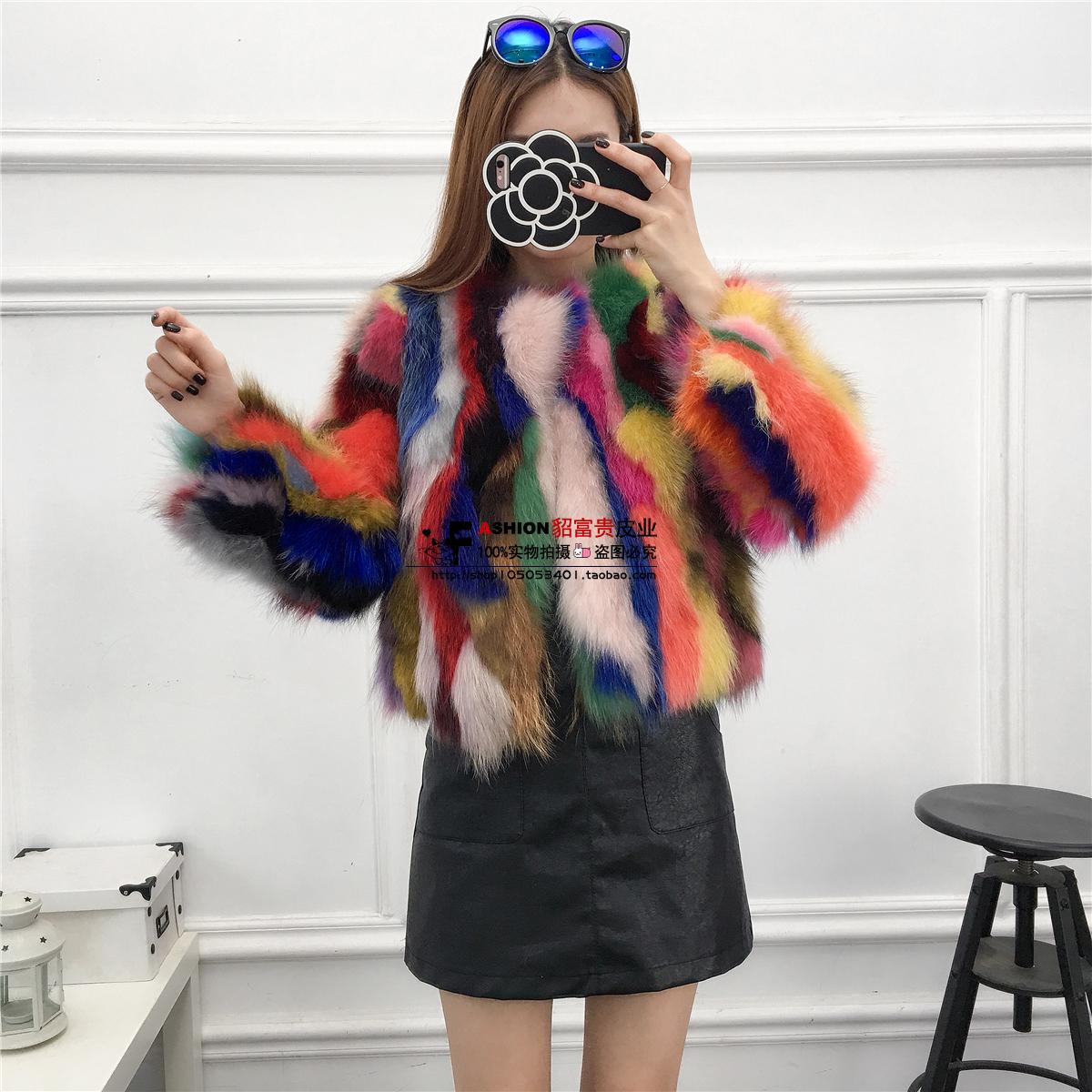 Lông áo ngắn nữ mới bọ cạp lông cáo chín điểm tay áo cổ tròn mỏng là phiên bản Hàn Quốc mỏng của chương trình khuyến mãi chống mùa áo lông cừu thật