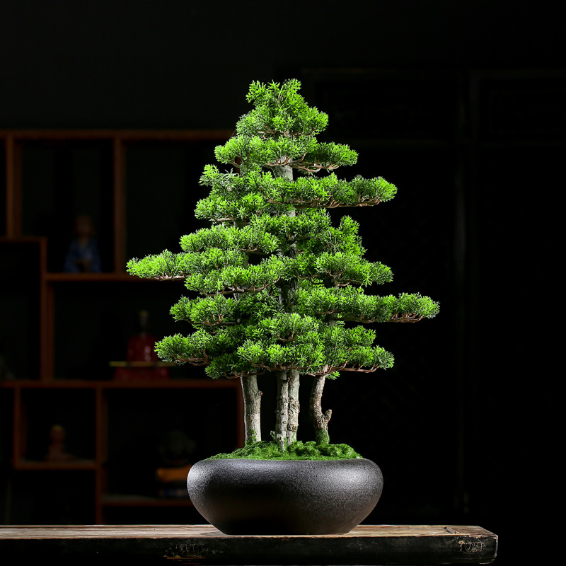 Xiangsheng home simulation forest plant ornaments living room desktop decorations new Chinese soft green plant furnishings