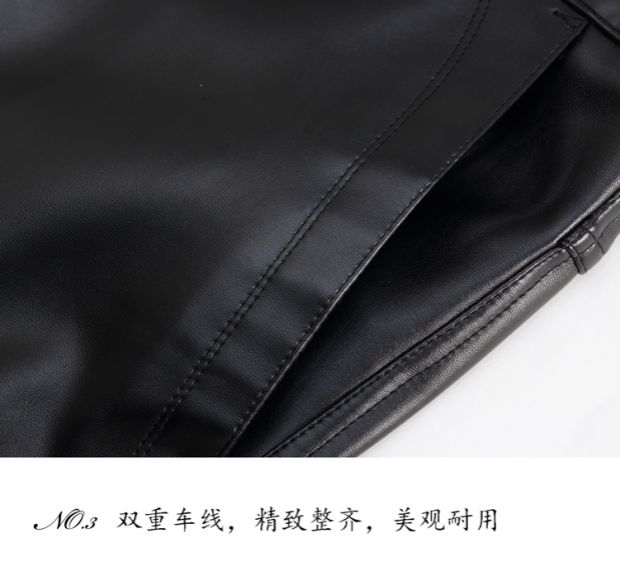 Kích thước lớn rộng thêm dày quần da trung niên nam ấm áp cha cộng với quần cotton da lạnh gió xe máy mùa đông - Quần da quần da phong cách nam giới