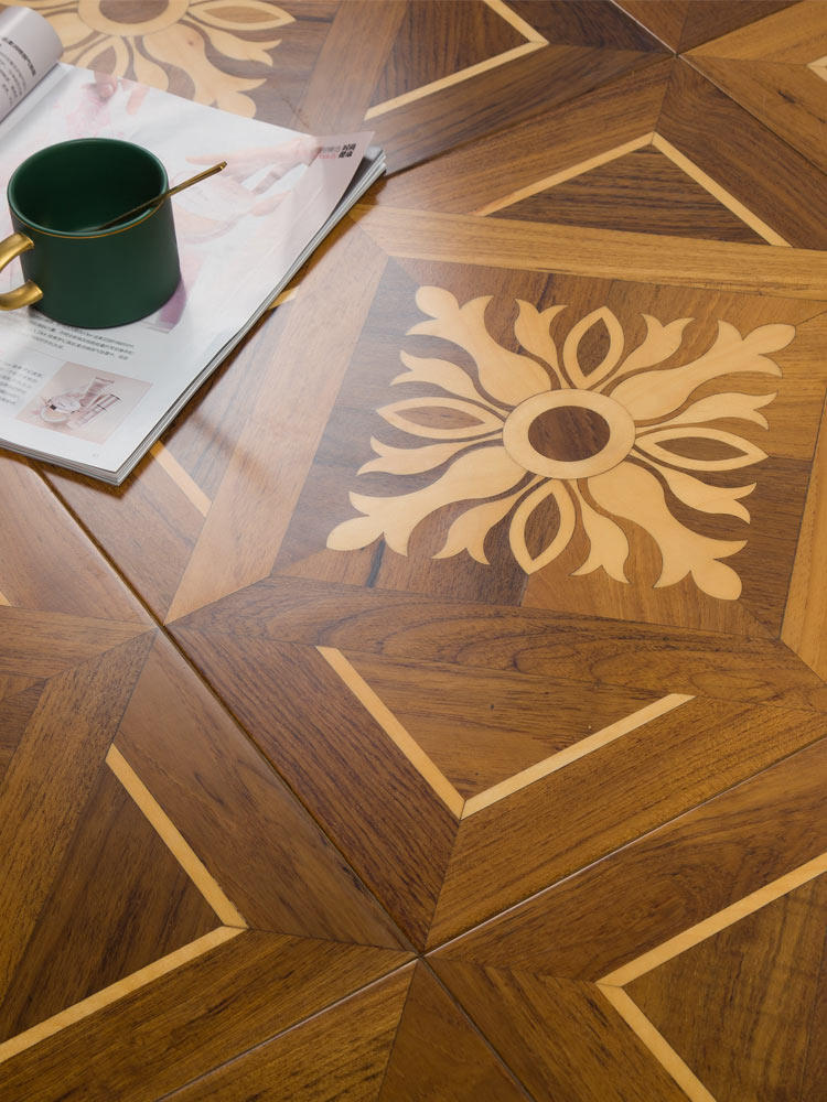 Multi-layer solid wood parquet floor Birch teak Chinese European geothermal floor heating environmental protection household wear-resistant factory direct sales