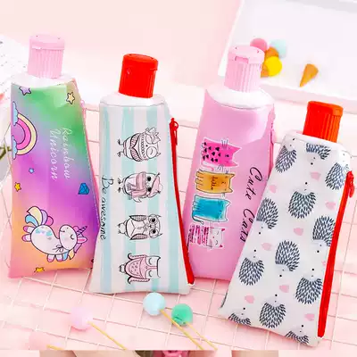 Korean creative card passband pencil sharpener toothpaste pencil bag cute student large capacity pencil bag storage stationery bag