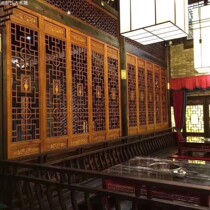  Chinese carved ancient building solid wood antique doors and windows grille screen partition TV background wall hollow hanging windows