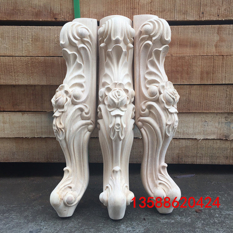 Solid wood European-style foot family foot tea table foot carved with Chinese style TV cabinet table legs feet wood carving tiger feet