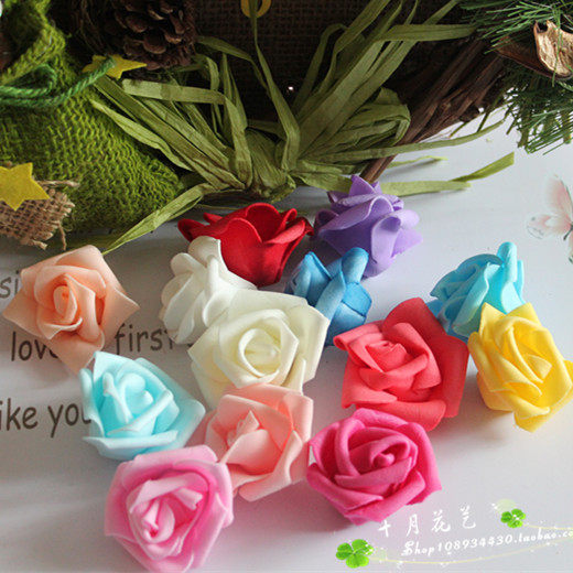 Simulation Flowers PE Rose Flowers 4cm Foam Flower Head Wedding Celebration Cartoon Valentine's Day Bouquet DIY Packaging Material 