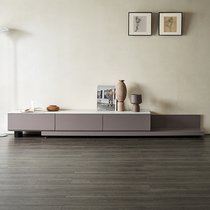Yichao Italian light luxury Rock board TV cabinet Nordic minimalist living room household small apartment lockers retractable