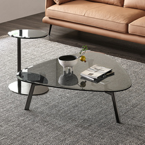Italian minimalist tempered glass coffee table bian ji bei ou gentry modern living room household small creative network red paragraph