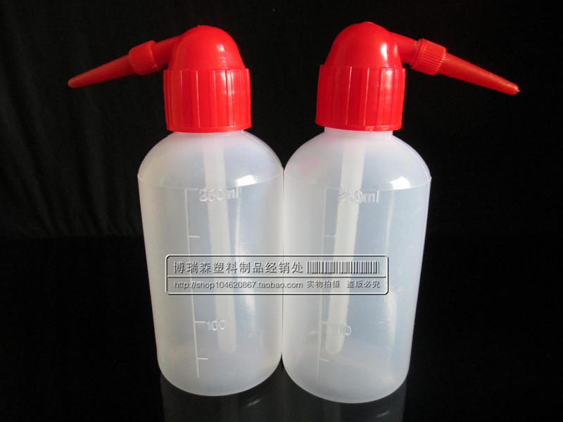 250ml plastic bottle Red head rinse bottle Cutting bottle Setting bottle with scale pointed mouth bottle