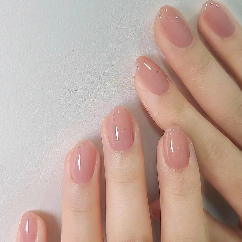 Nude Short Press-On Nails 2025 Finished Nail Art Patches Pure Natural New Ice Transparent Fake Nail Patches Finished Product