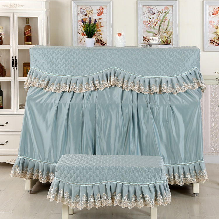 New special European fabric thickened piano cover dust cover full cover lace piano cover Piano stool cover