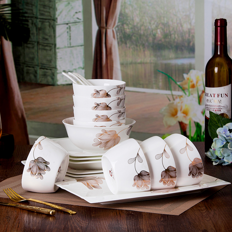 Dishes suit household combination of European jingdezhen ipads porcelain tableware Dishes chopsticks Chinese ceramic bowl Dishes for dinner