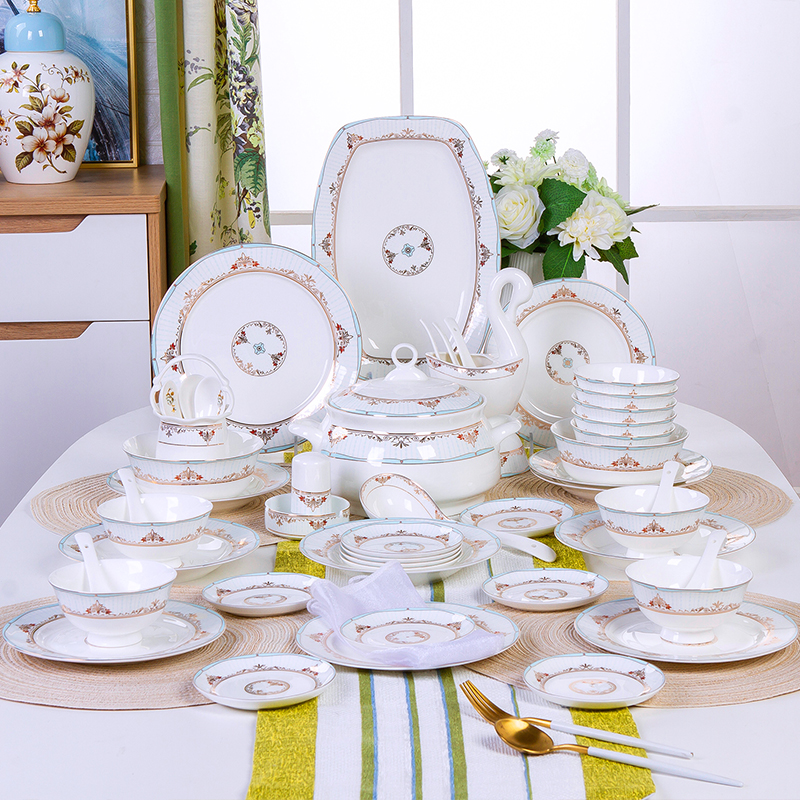 The Antarctic treasure dishes home European ipads porcelain tableware suit eating The food, eat Chinese bowl plate combination/