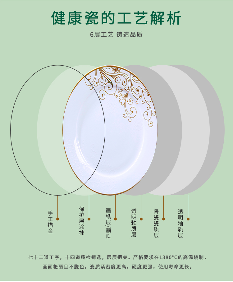 Dishes suit household jingdezhen European - style ipads porcelain tableware ceramics dinner set bowl chopsticks plate combination of Chinese style