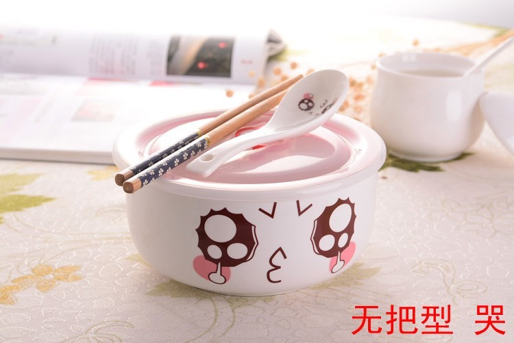 Ceramic bowl, lovely rainbow such use large ramen noodles mercifully instant noodles cup spoon, chopsticks//lunch box Japanese tableware with cover