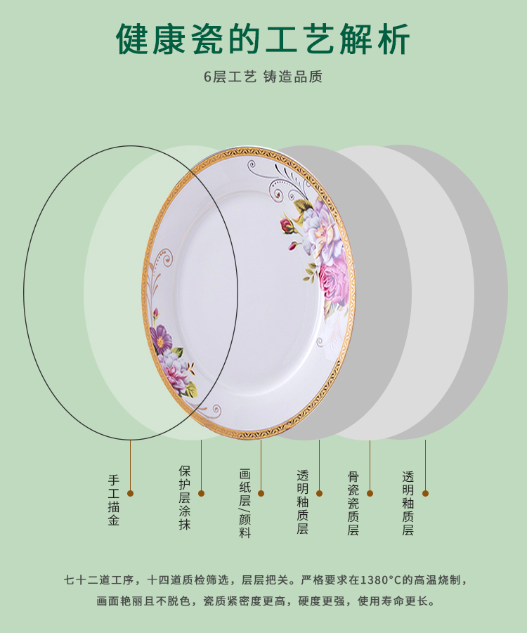 Treasure the dishes at the South Pole European household contracted ipads porcelain bowl chopsticks combination of Chinese style bowl outfit European dishes/