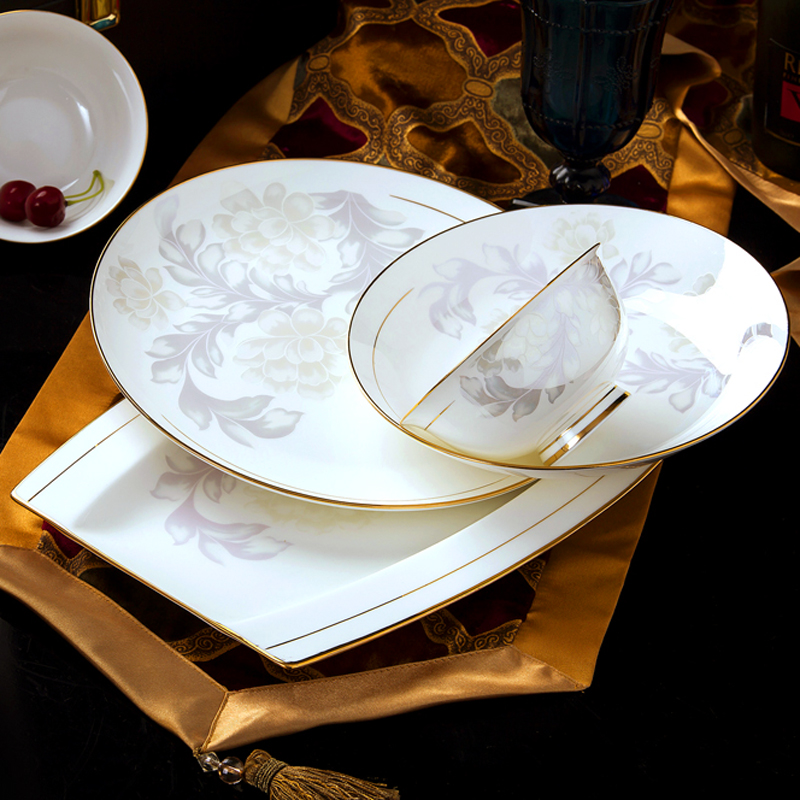 Dishes suit household combination of European jingdezhen ipads porcelain tableware Dishes chopsticks Chinese ceramic bowl Dishes for dinner