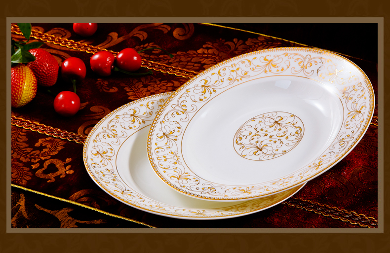 Dishes suit household jingdezhen European - style ipads porcelain tableware ceramics dinner set bowl chopsticks plate combination of Chinese style